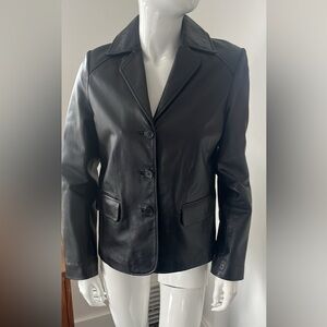 Denver Hayes Black Women's Leather Blazer